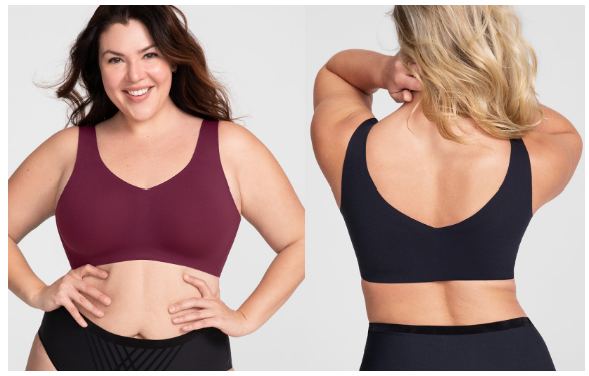 Honeylove - Not only do you get the same lift and support as a traditional  bra, but the V-Neck Bra's seamless design and smoothing microfabric make  bra bulge a thing of the